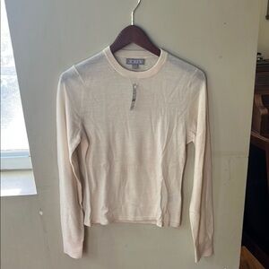 J.Crew Women’s Cream Knit Top – Classic Short Sleeve Sweater Style, Size S NWT